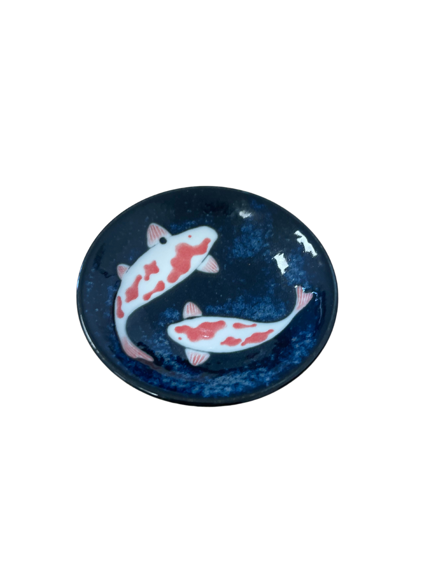 Petite coupelle bleu motif carpe koi 9cm
