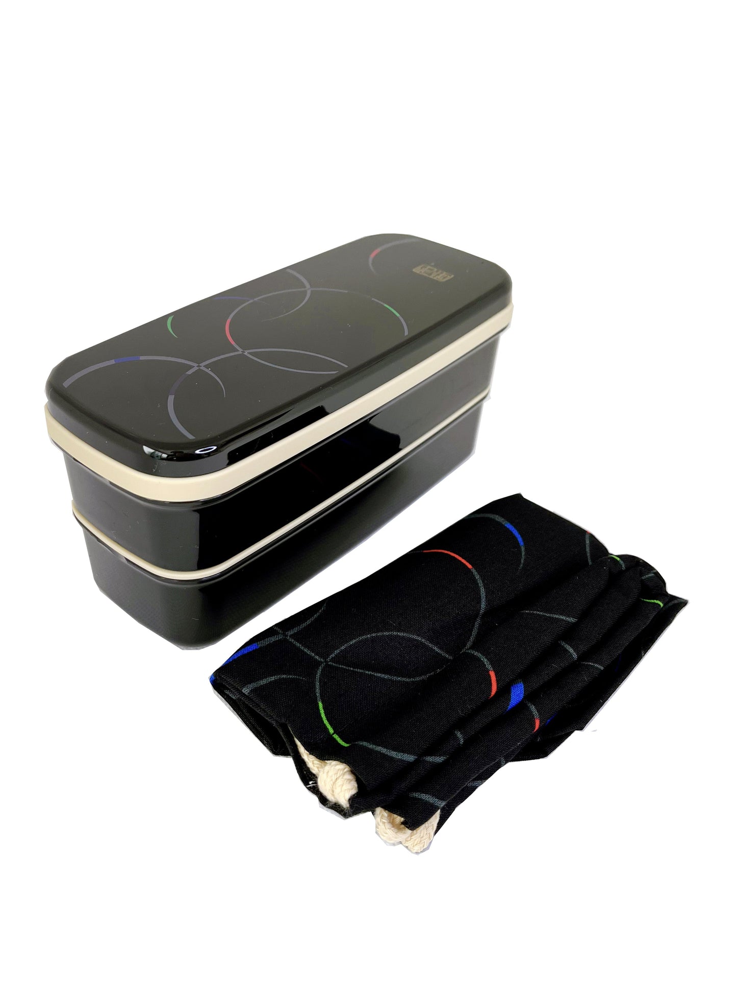 Boîte Bento 2 étages sac noir