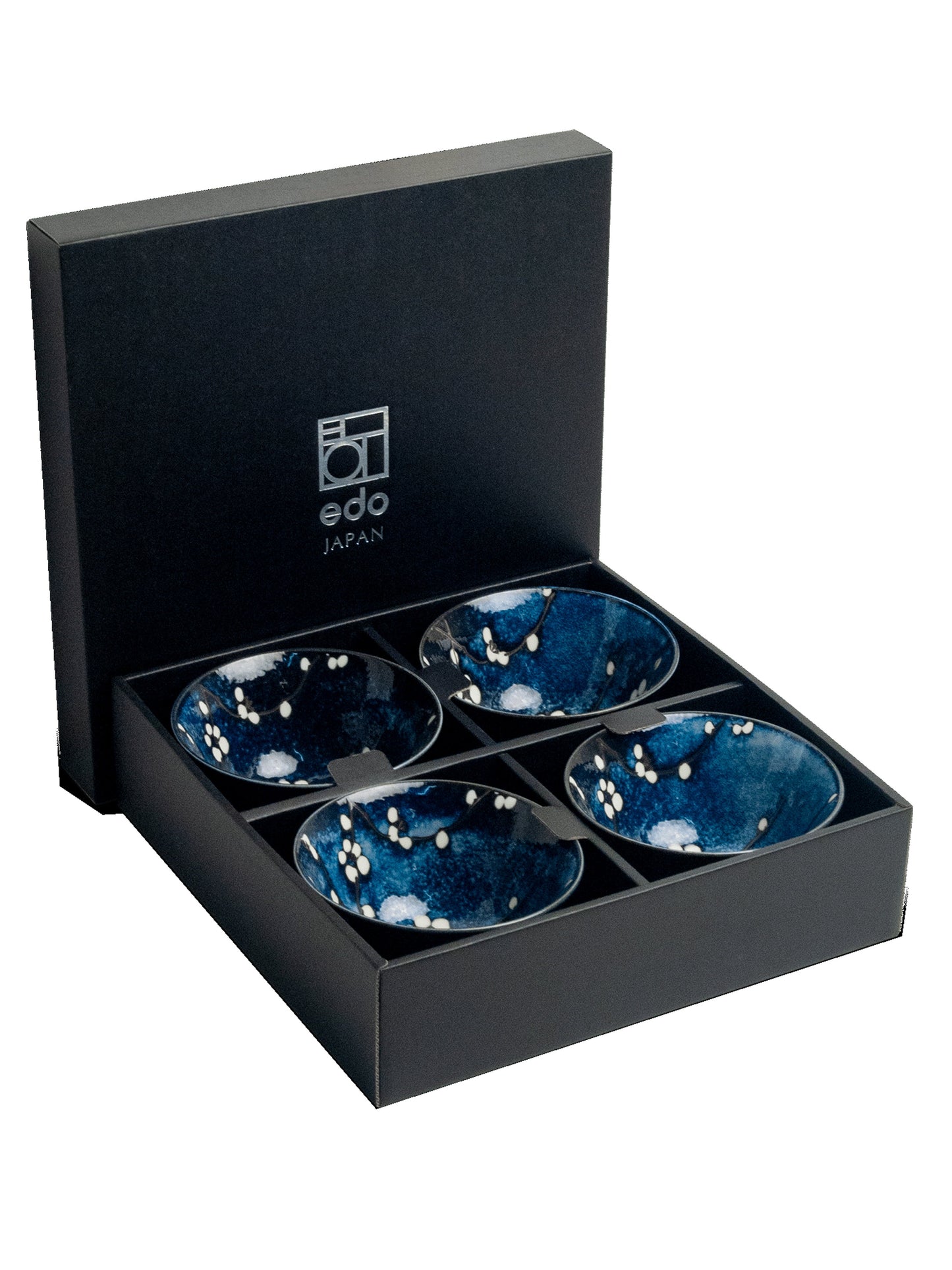 Ensemble bols de riz évasés hana bleu