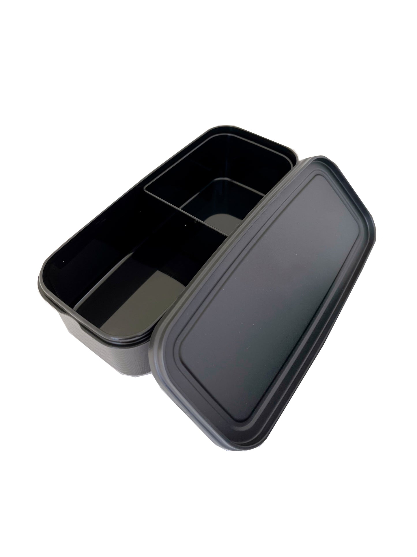 Boîte bento 2 étages noirs avec baguettes 1100ml