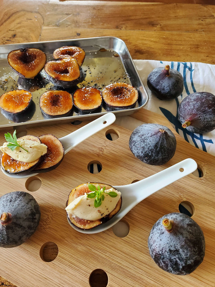 Figues caramelées nappées de mascarpone au miso blanc et yuzu, recette sucrée-salée japonaise par Momoko