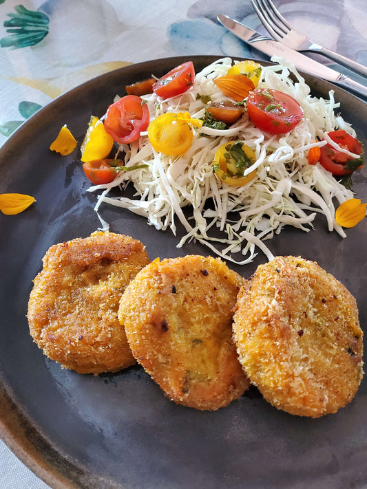 Korokke japonaises à la courge kabocha, croquettes dorées au panko végétariennes, recette par Momoko