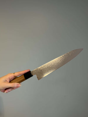 Gyuto Damase-Gin3 210mm - Manche Noyer
