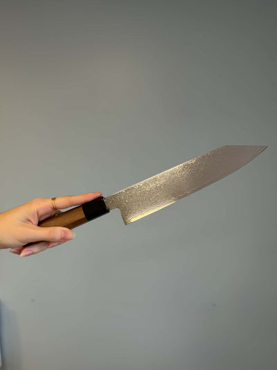 Kiritsuke-Gyuto Damase-Gin3 210mm - Manche Noyer