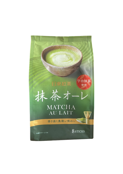 Matcha en poudre au lait de la région de Uji. Conditionné en 8 dosettes de 12g