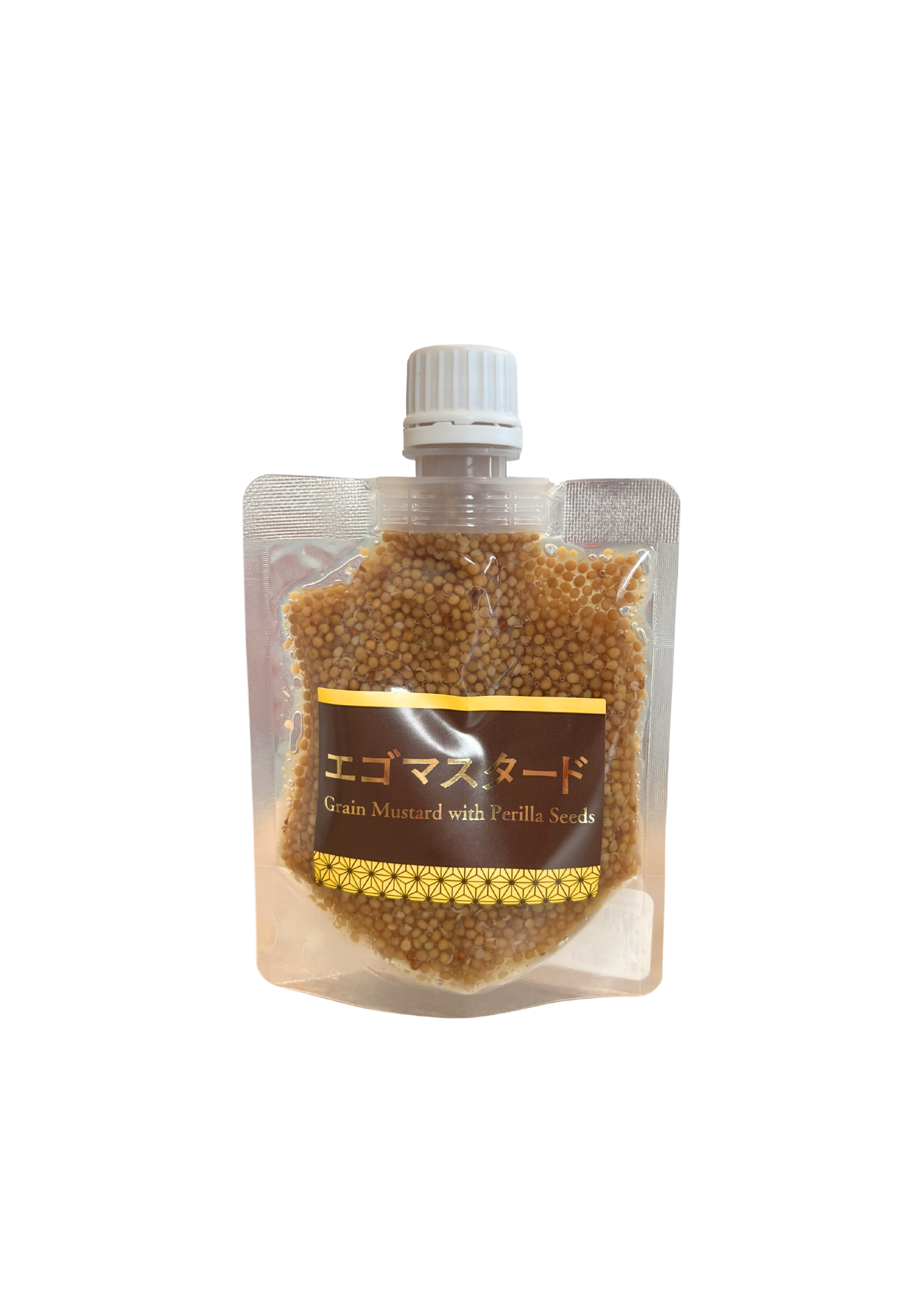 Moutarde en grains japonaise au shiso egoma en sachet souple de 100g, condiment artisanal du Japon.