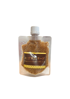 Moutarde en grains japonaise au shiso egoma en sachet souple de 100g, condiment artisanal du Japon.